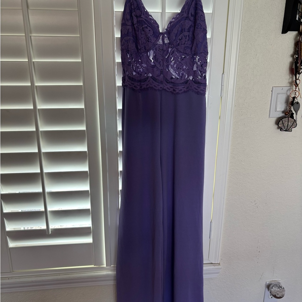 Fashion Nova Purple Sleeveless V-Neck Maxi Gown